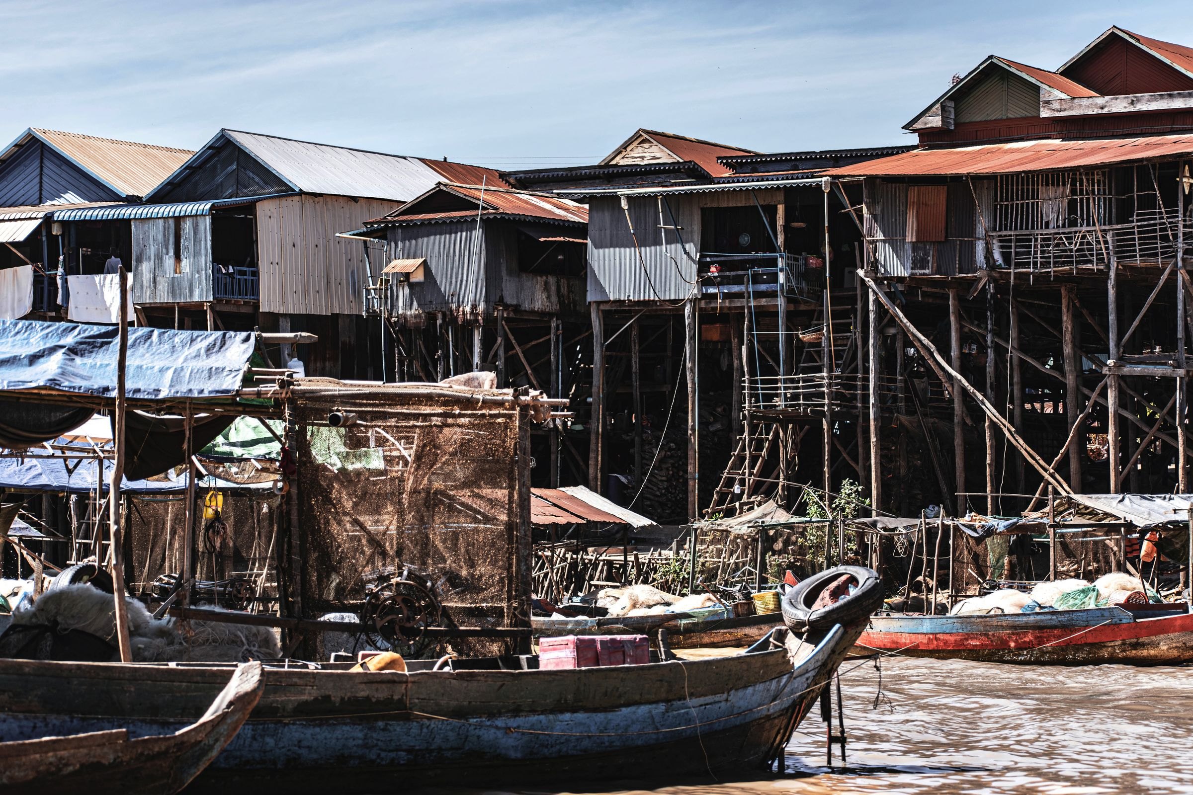 Stilt houses at Kampong Phluk on Tonle Sap