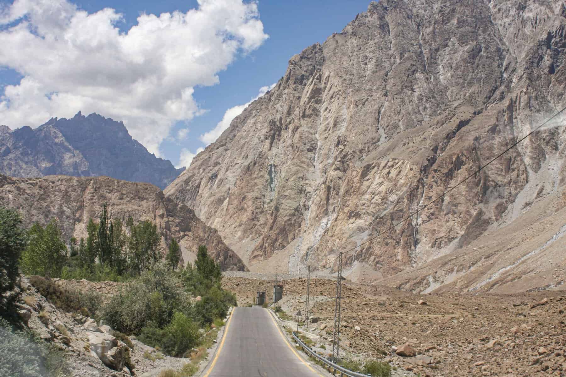 A road through the mountains of Hunza-Nagar, Pakistan