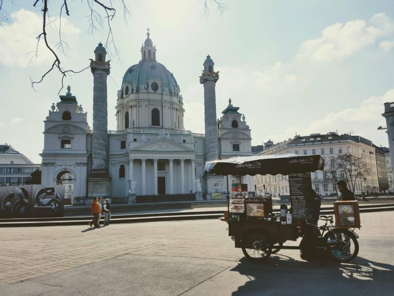 A coffee cart near the Karlskirche in Vienna