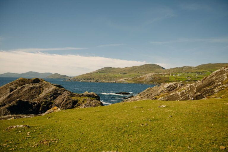 Green fields and coast in County Kerry