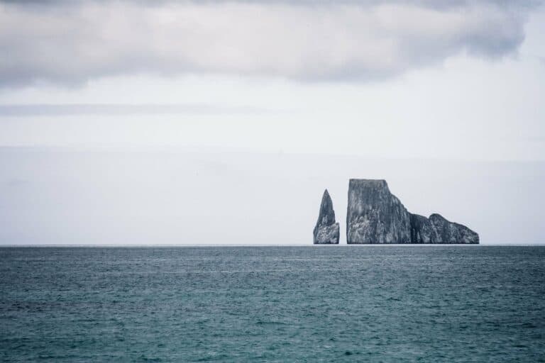 Kicker Rock (León Dormido) rising from the sea, Galápagos