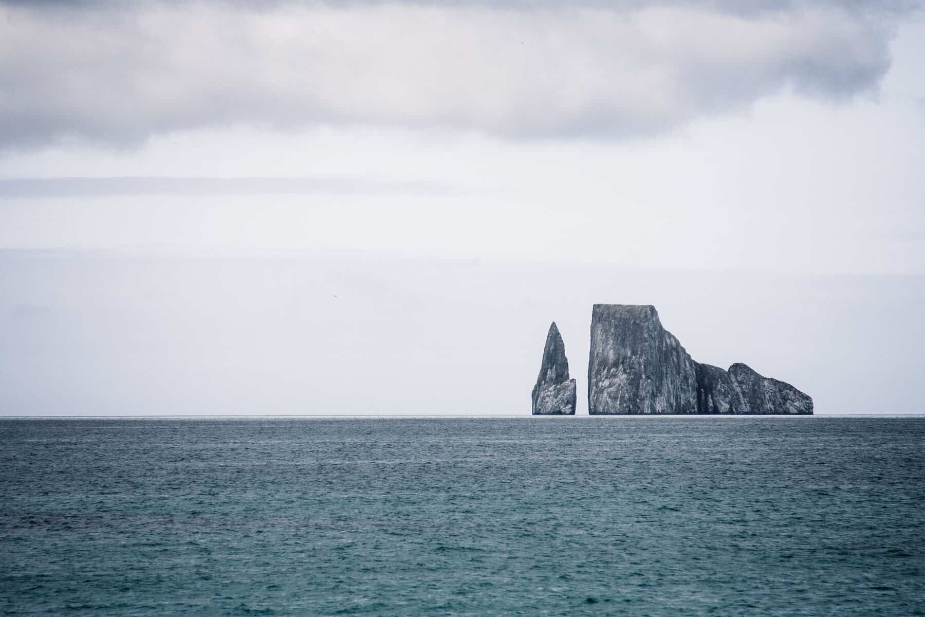 Kicker Rock (León Dormido) rising from the sea, Galápagos