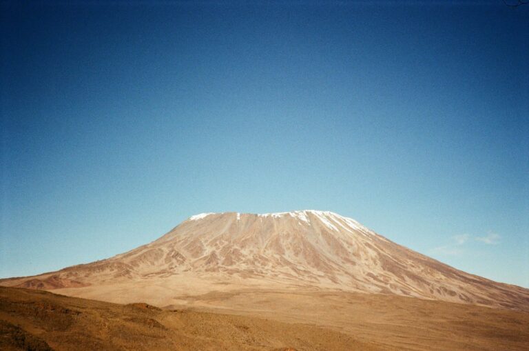 The snow-capped peak of Mount Kilimanjaro