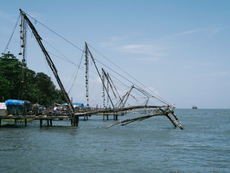 Chinese fishing nets by the sea at Kochi