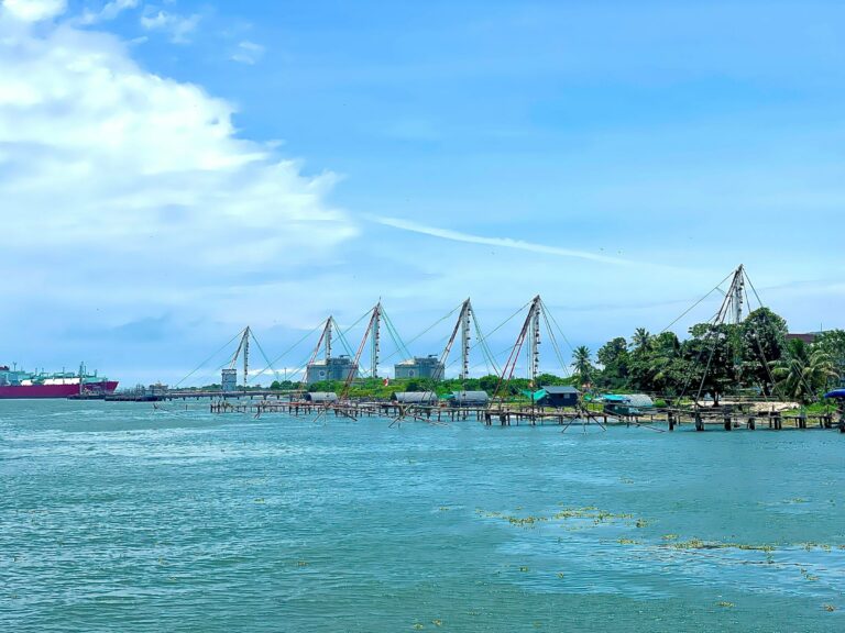 Chinese fishing nets on the waterfront at Kochi