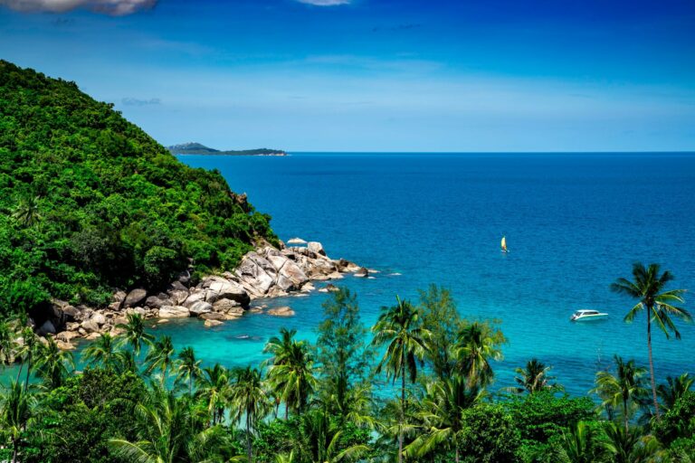 The tropical coastline of Ko Samui