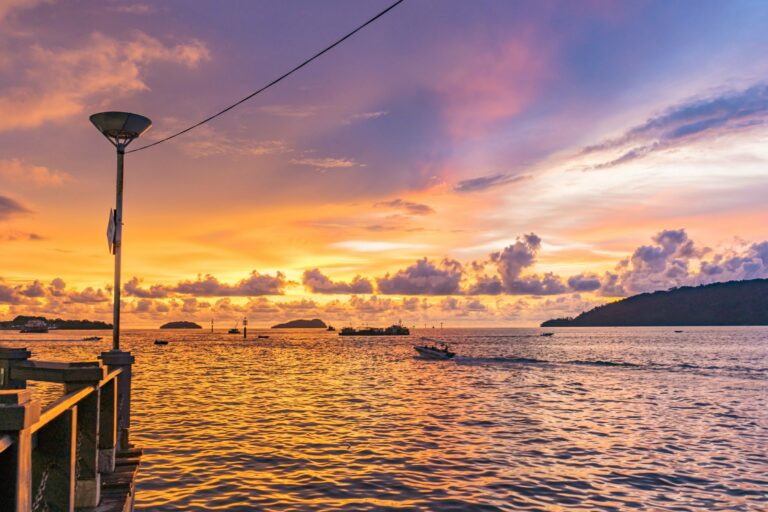 Sunset over the sea at Kota Kinabalu