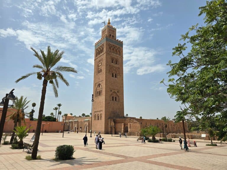 The minaret of the Koutoubia Mosque in Marrakesh, Morocco