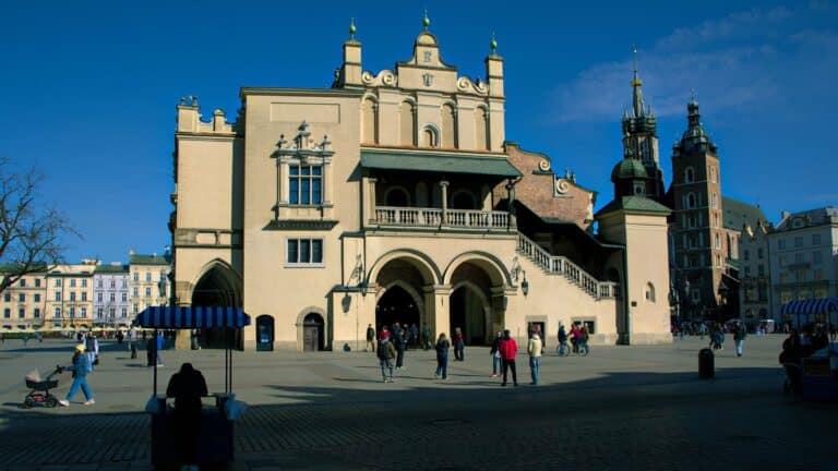 The Sukiennice Cloth Hall on Kraków's Main Market Square, Poland