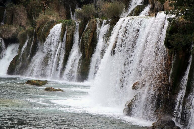 Waterfalls cascading in Krka National Park