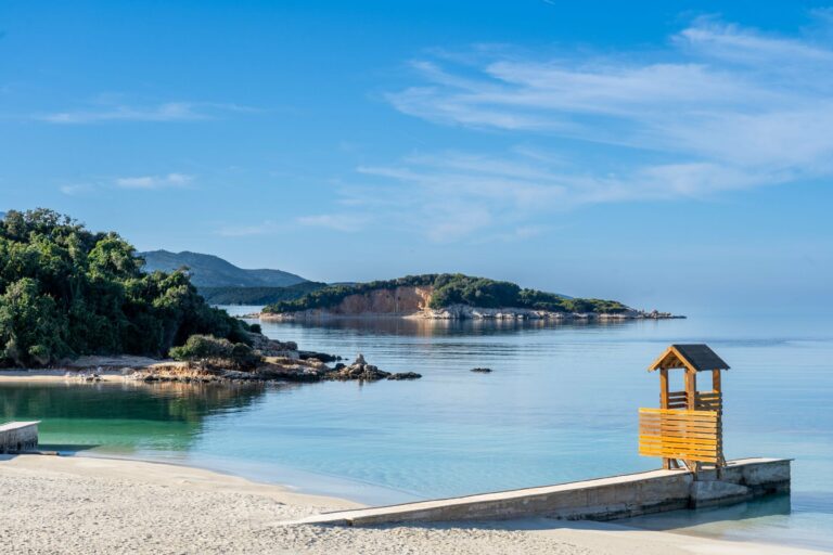Clear water and islands at Ksamil