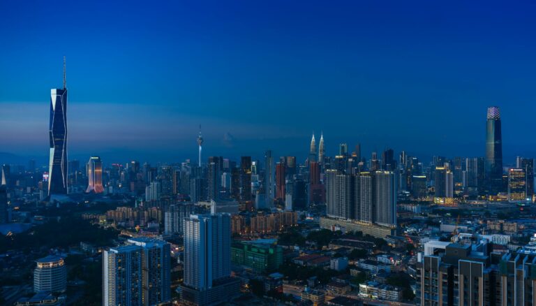 The Kuala Lumpur skyline at dusk