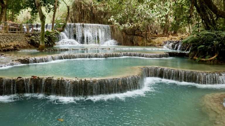 Turquoise pools at Kuang Si Falls, Laos