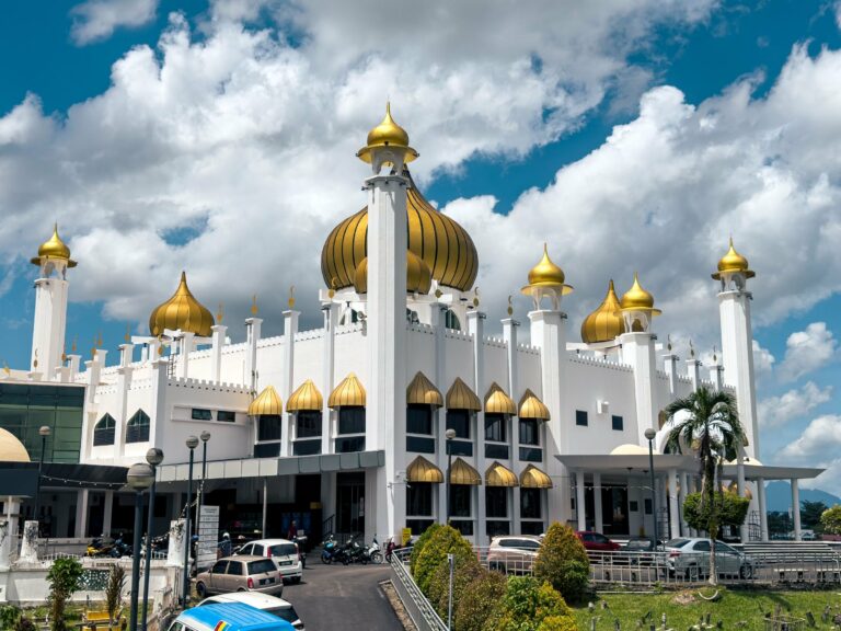A golden-domed mosque in Kuching