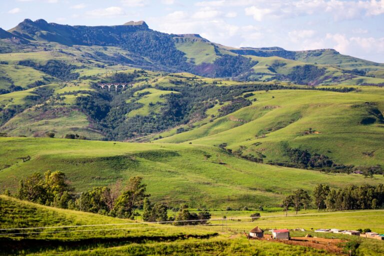 Green hills in the KwaZulu-Natal countryside