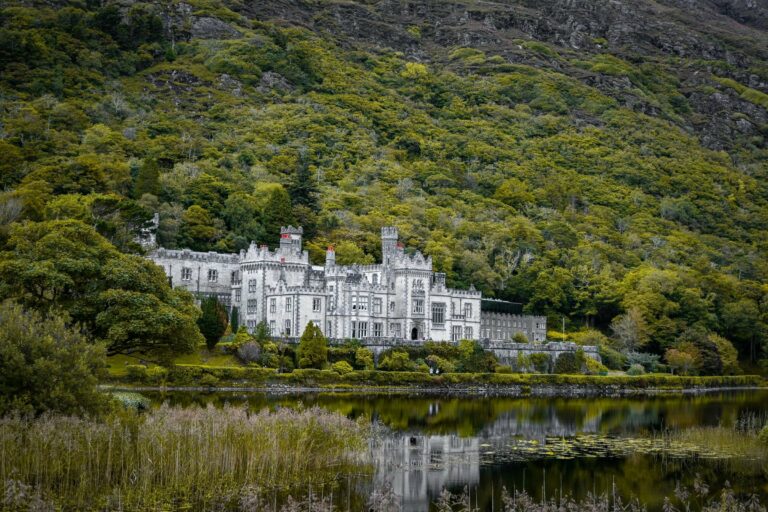 Kylemore Abbey reflected in its lake in Connemara
