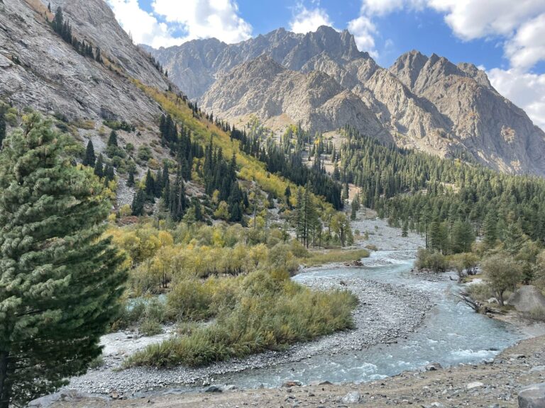 A river through a mountain valley in Kyrgyzstan
