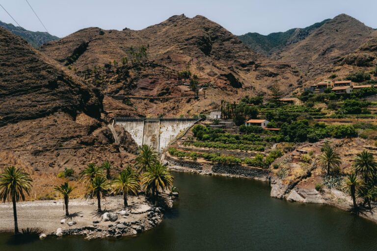 A reservoir among the mountains of La Gomera