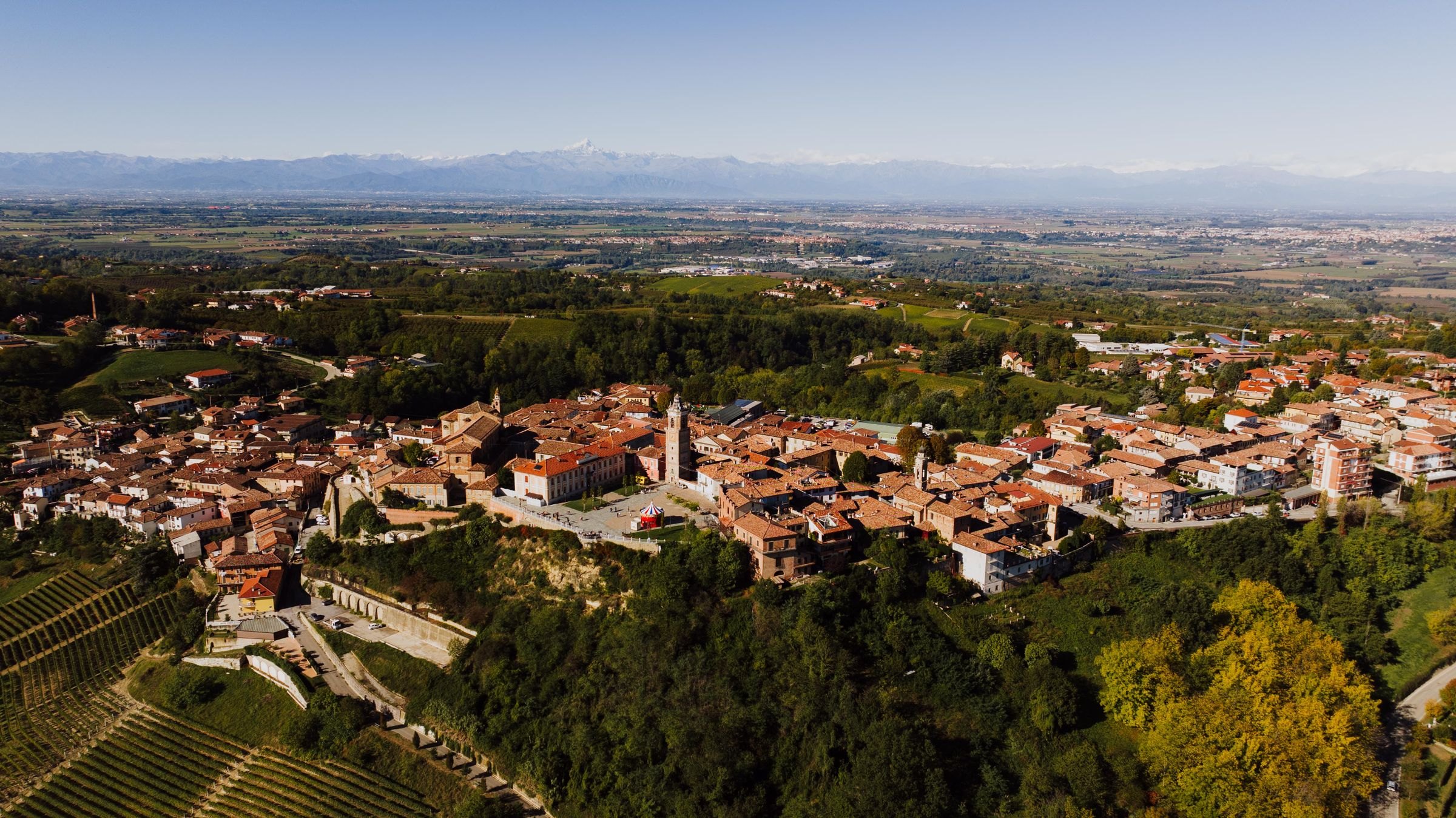 La Morra on its hilltop in Piedmont