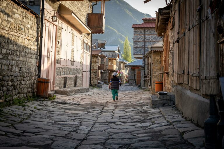 A cobbled street in Lahij
