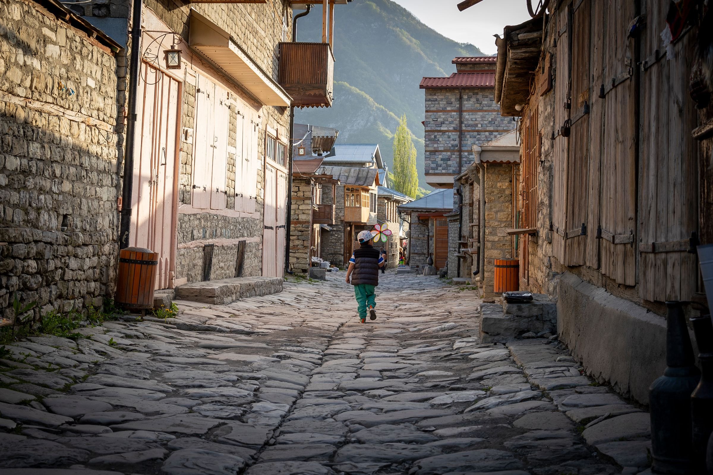 A cobbled street in Lahij