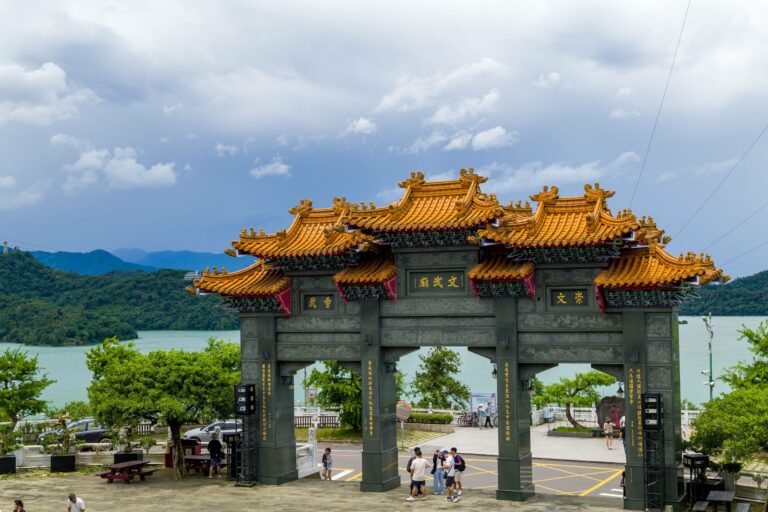 A traditional archway at Sun Moon Lake