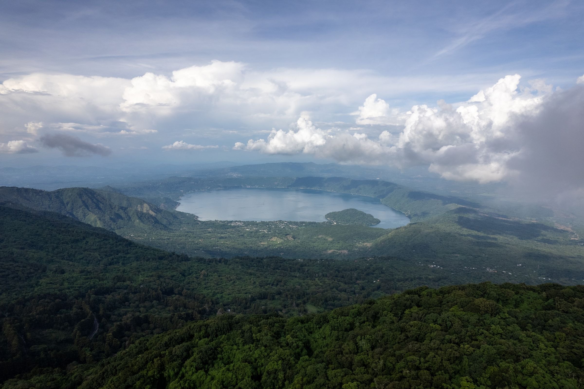 Lake Coatepeque in its crater