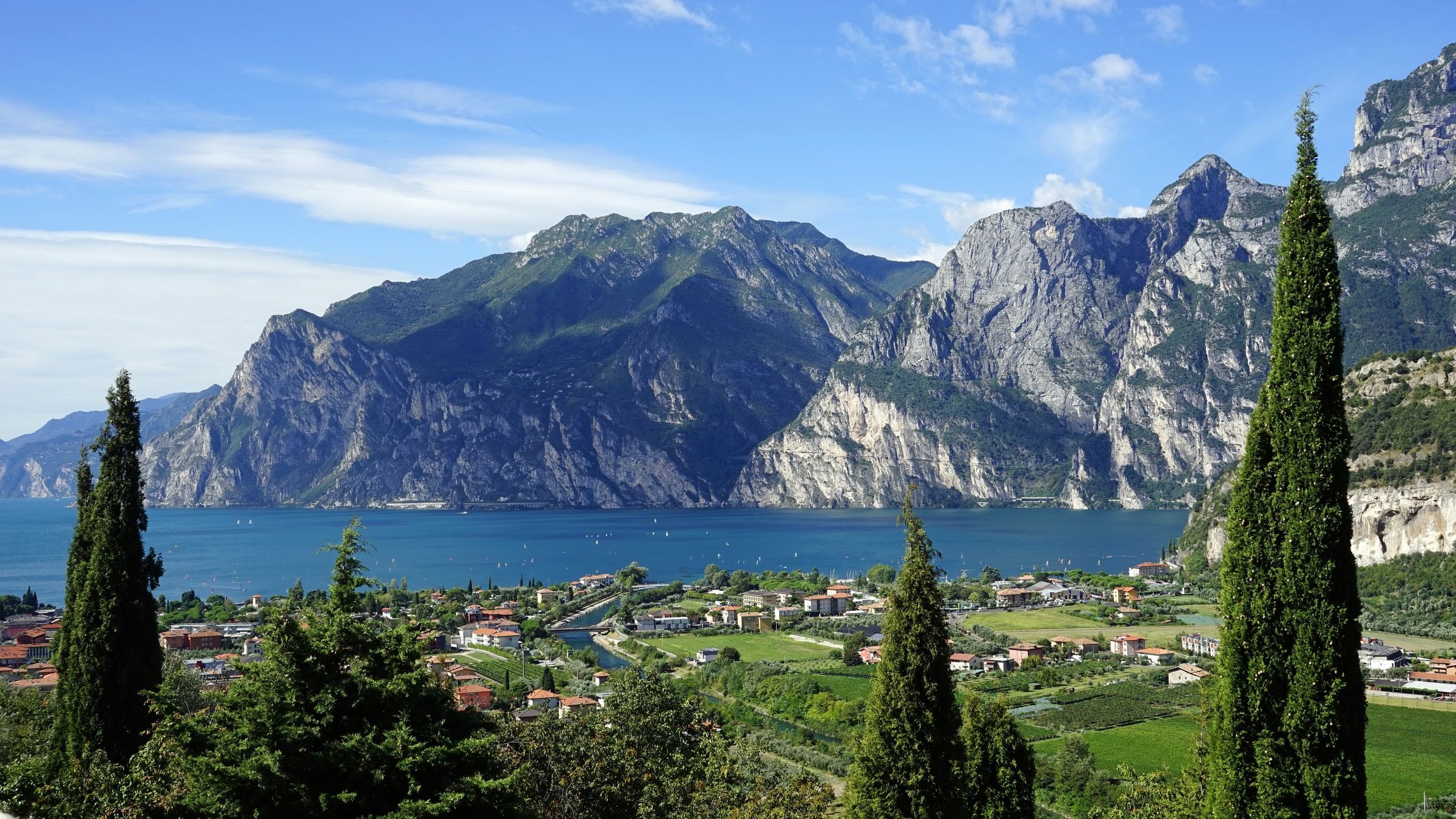 Lake Garda below the mountains