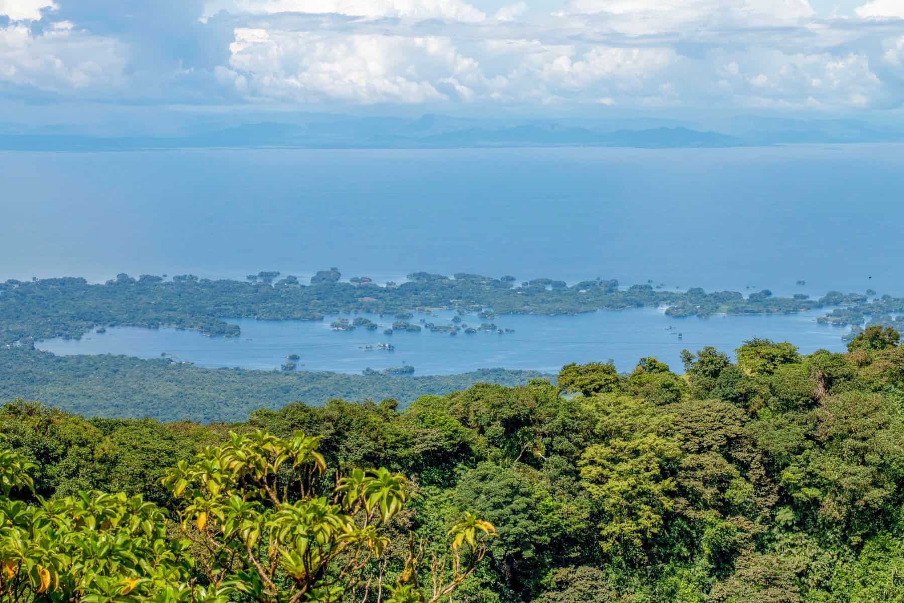 The islets of Lake Nicaragua with Mombacho Volcano behind