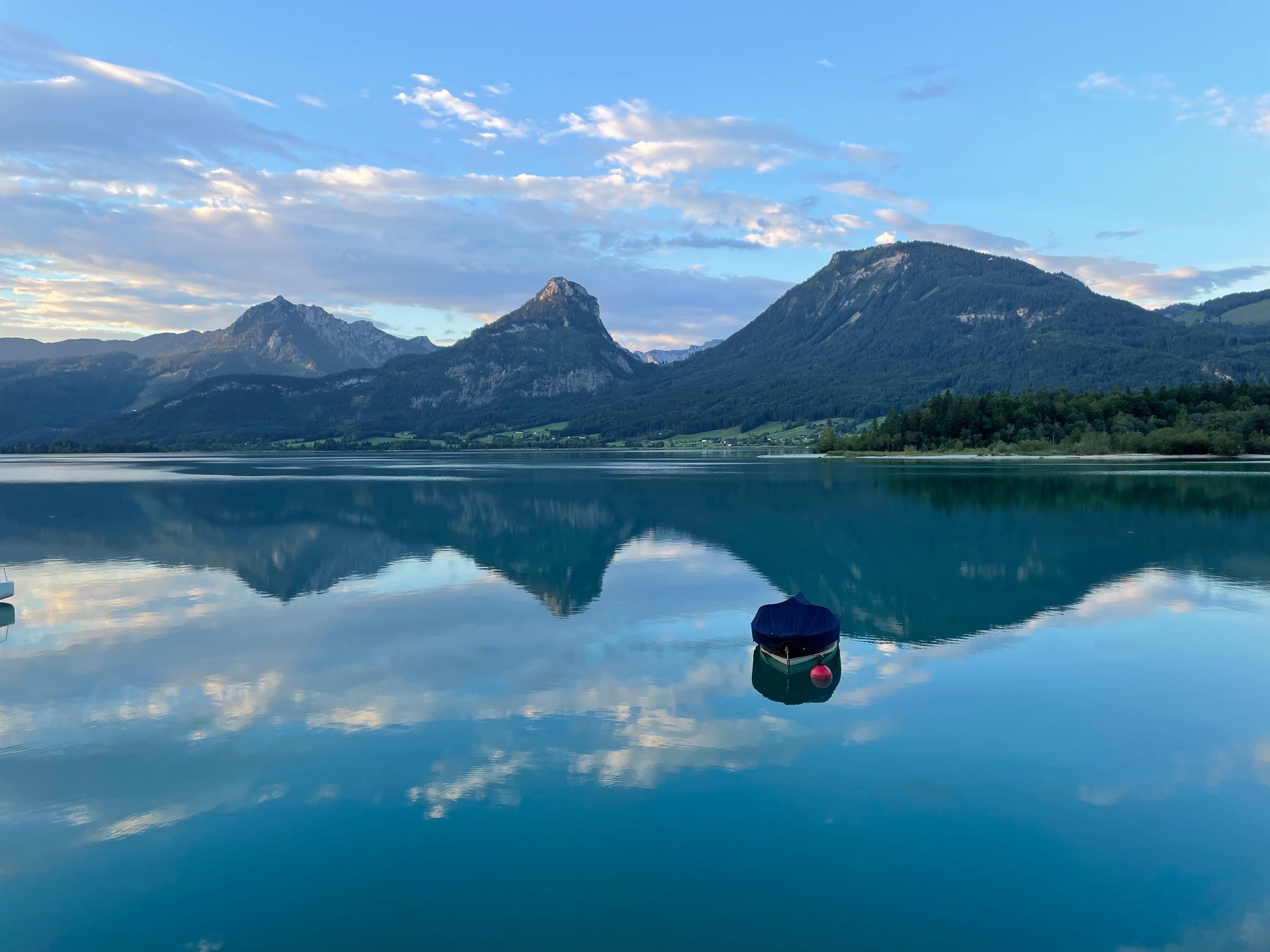 Mountains reflected in Lake Wolfgang