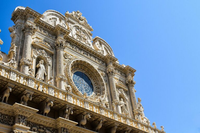 The Baroque facade of the Basilica di Santa Croce in Lecce
