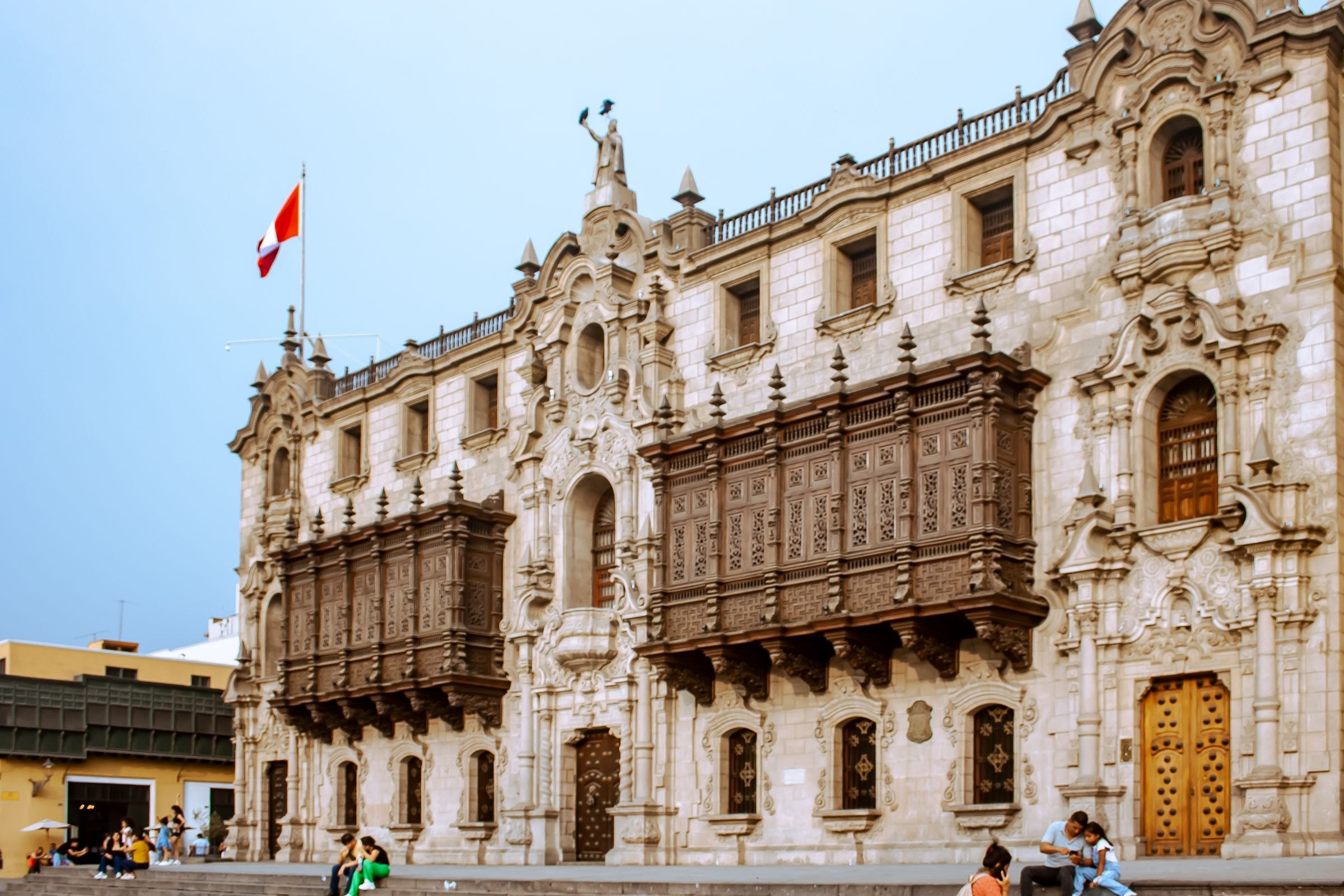 Baroque balconies on Lima's Plaza Mayor