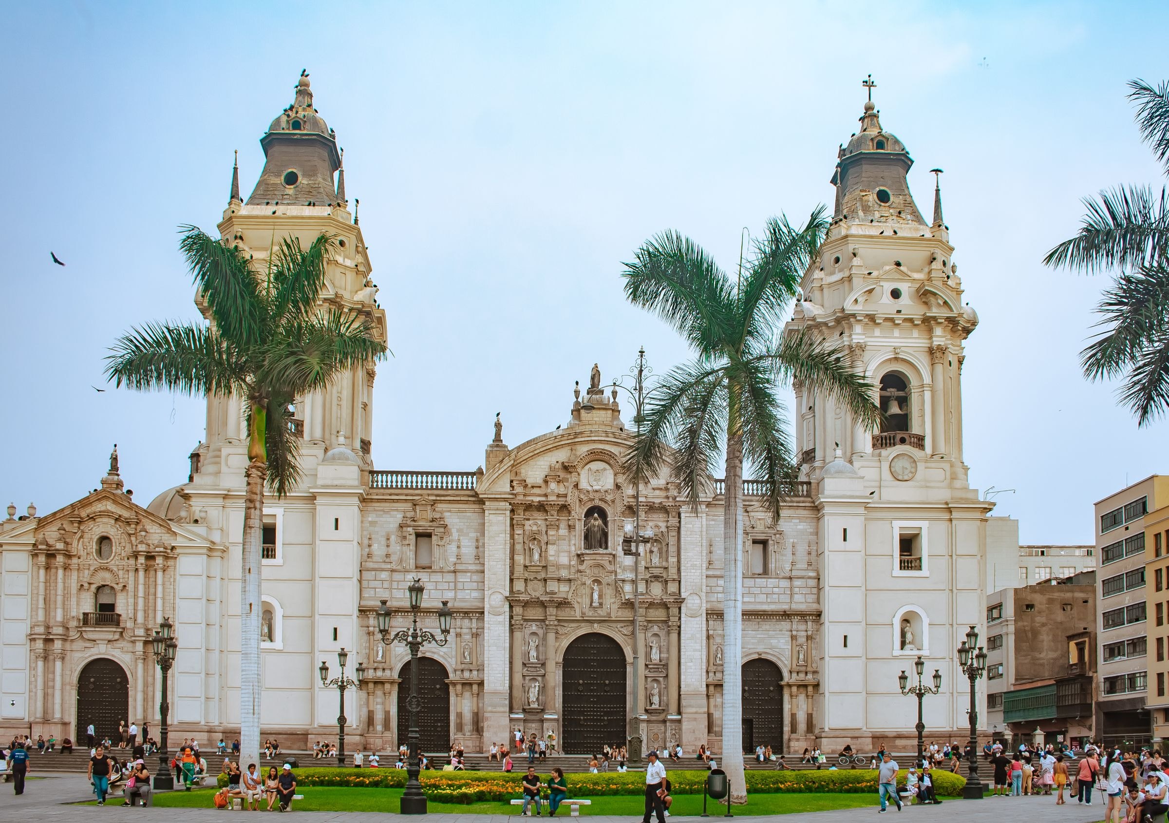 Lima Cathedral and its palm trees