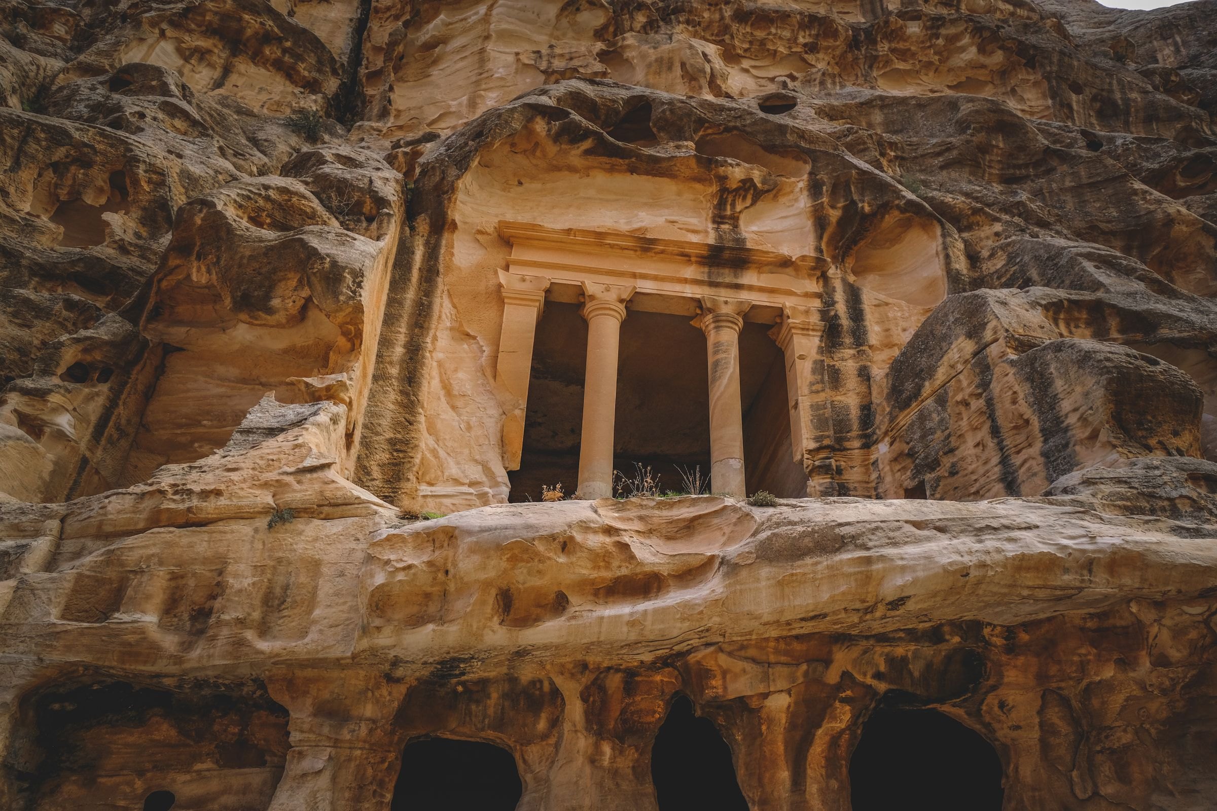 Rock-carved architecture at Little Petra