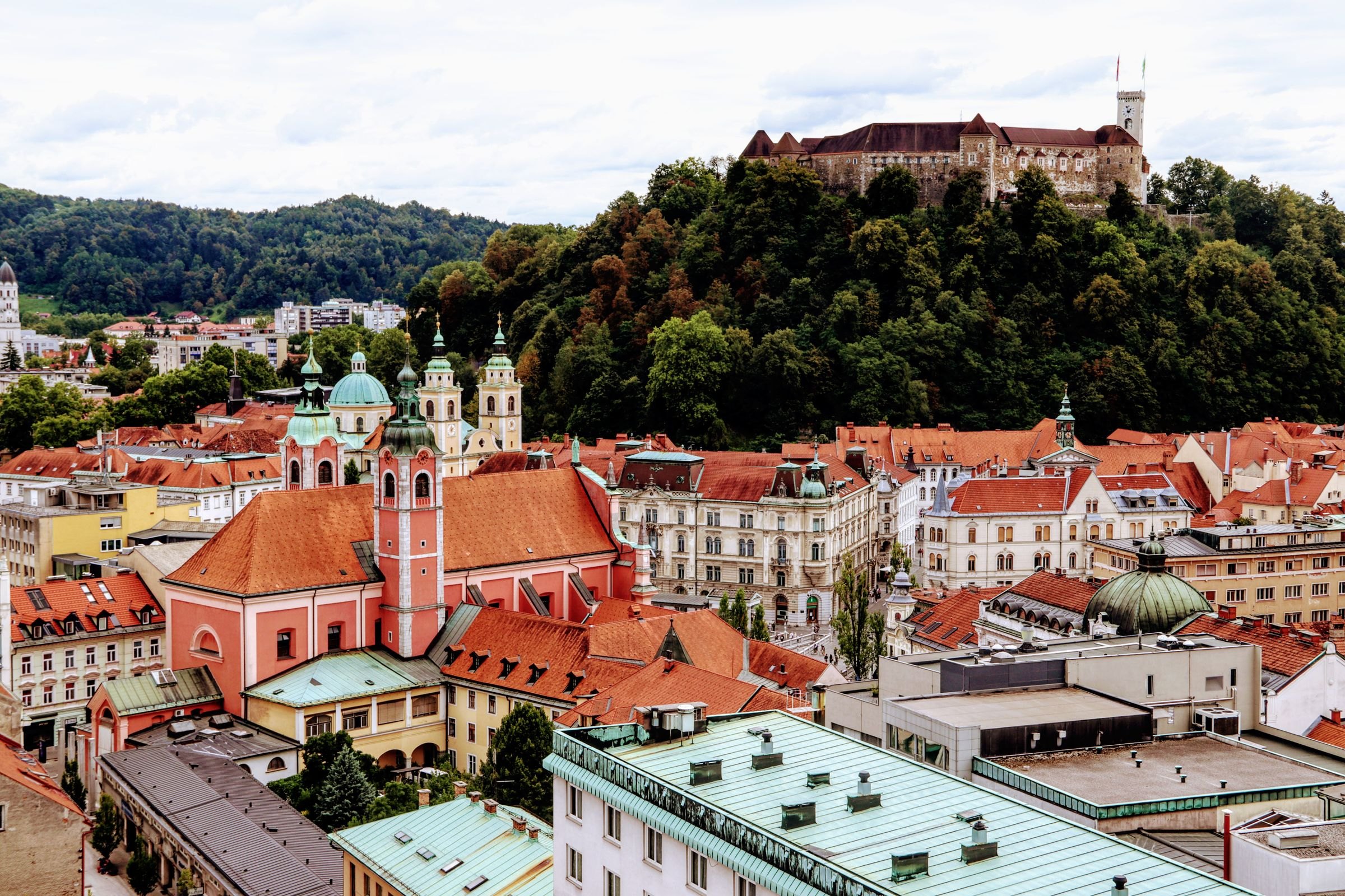 Ljubljana's old town below the castle