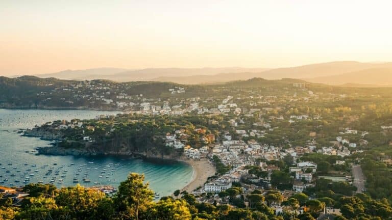 Llafranc and the Costa Brava coastline from above