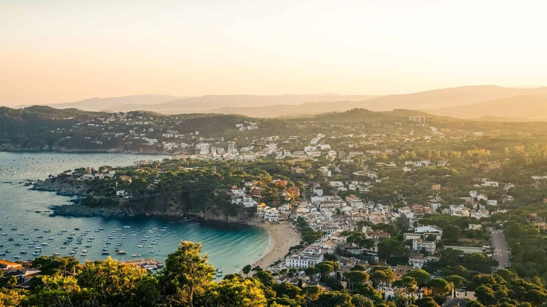 Llafranc and the Costa Brava coastline from above