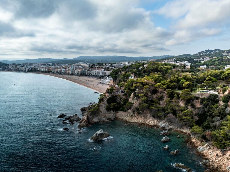 The coastline and beach of Lloret de Mar