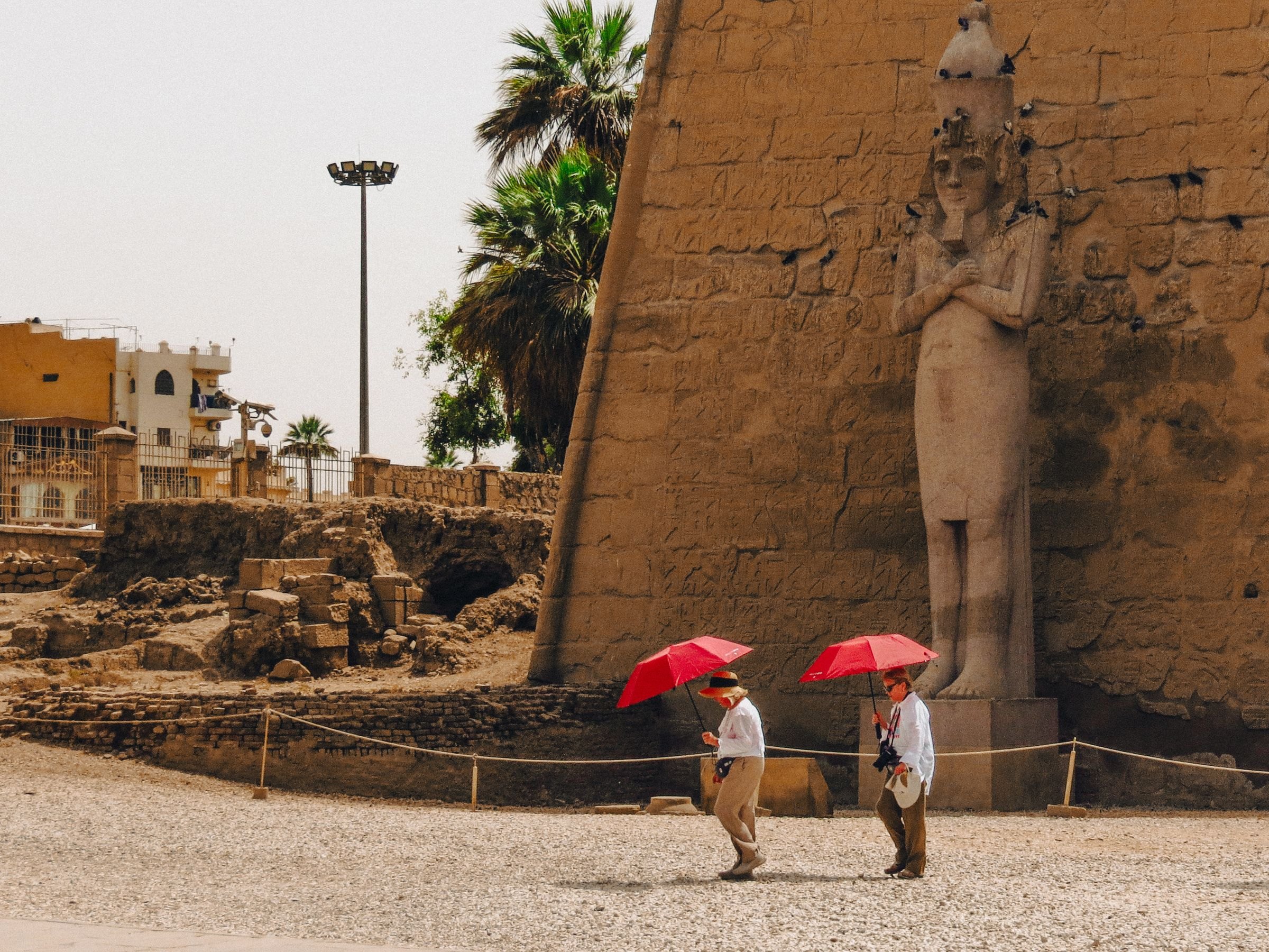 An ancient statue at Luxor Temple
