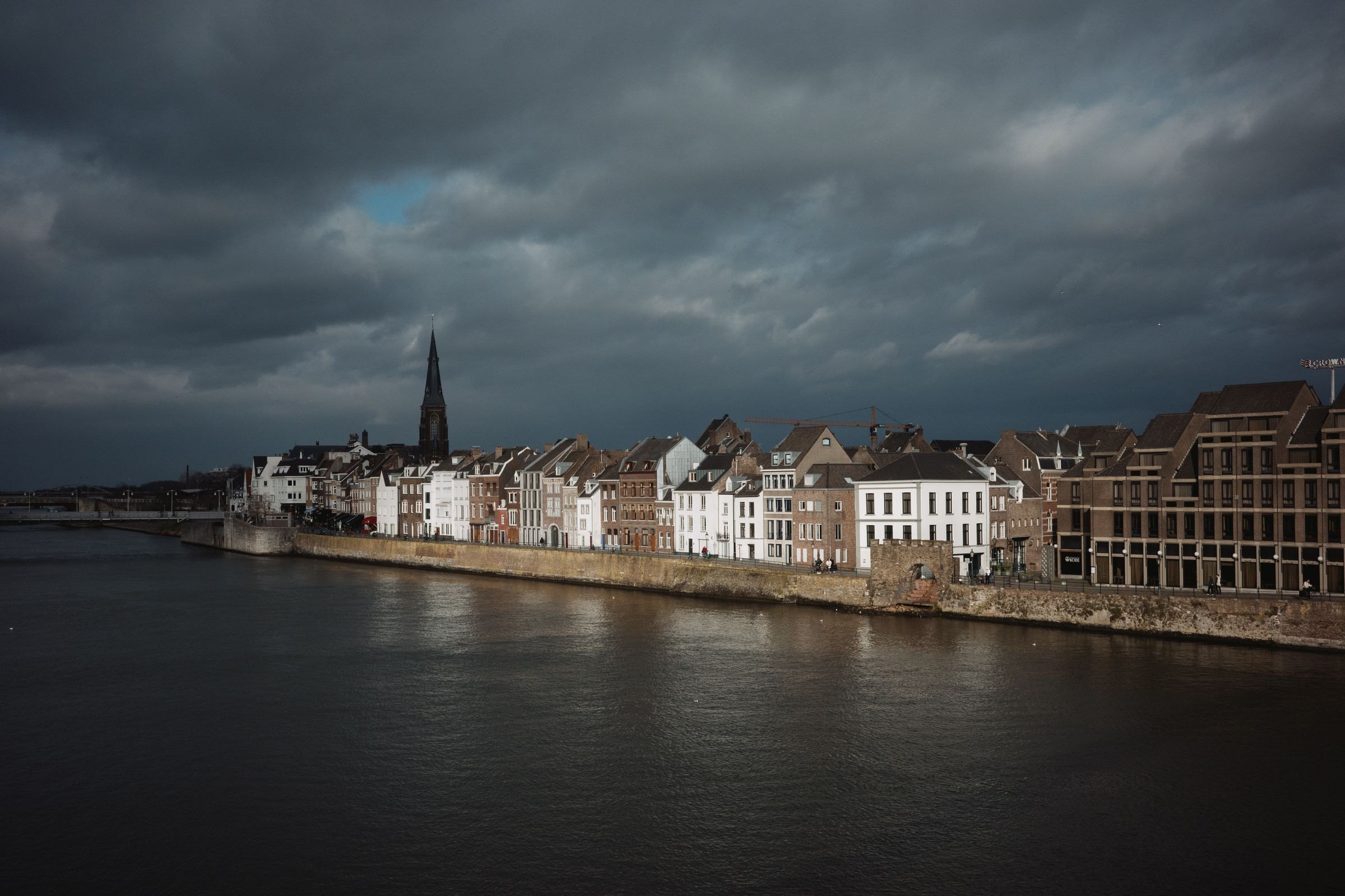 Maastricht's riverside buildings