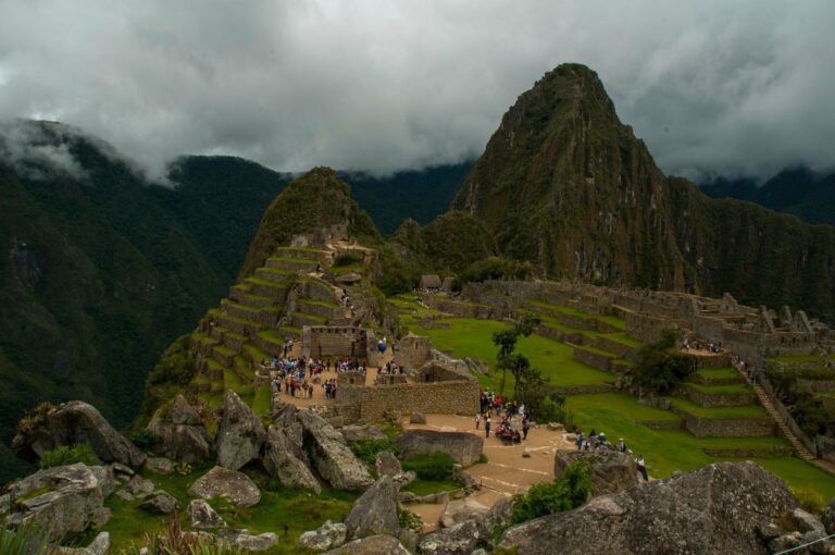 Machu Picchu among cloudy mountains