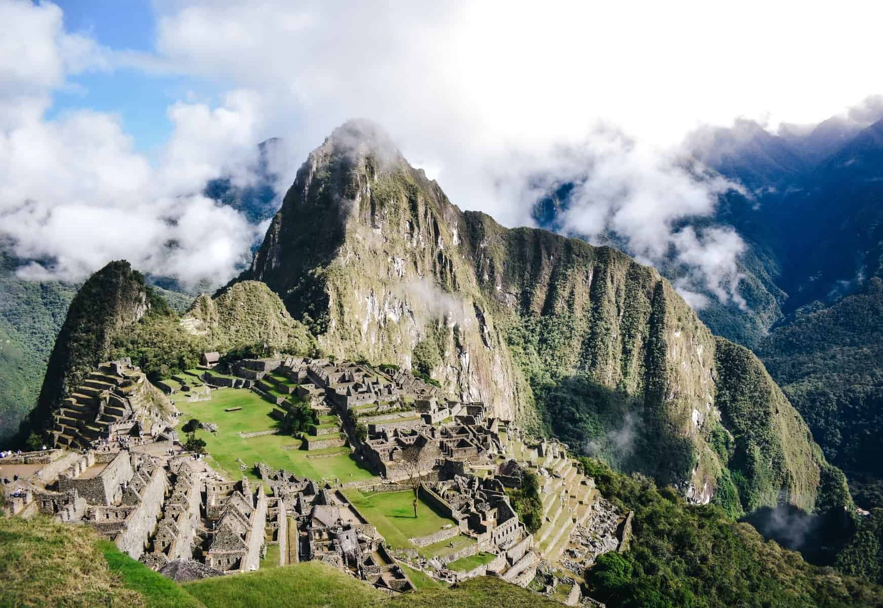Machu Picchu from above under a clear sky
