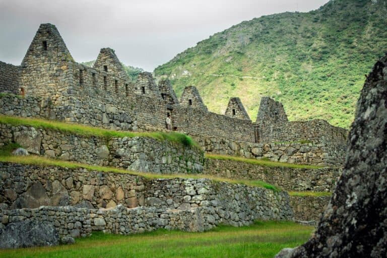 Stone ruins and terraces of Machu Picchu, Peru