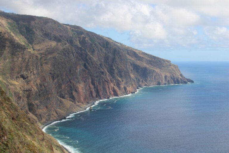 The steep sea cliffs of Madeira