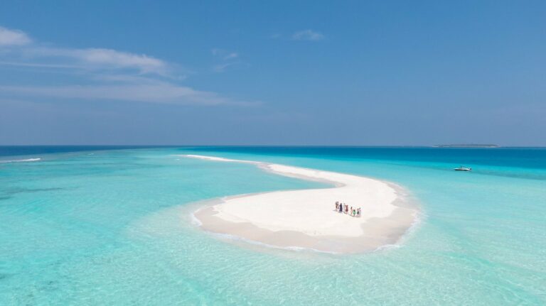 A sandbank in turquoise Maldivian water