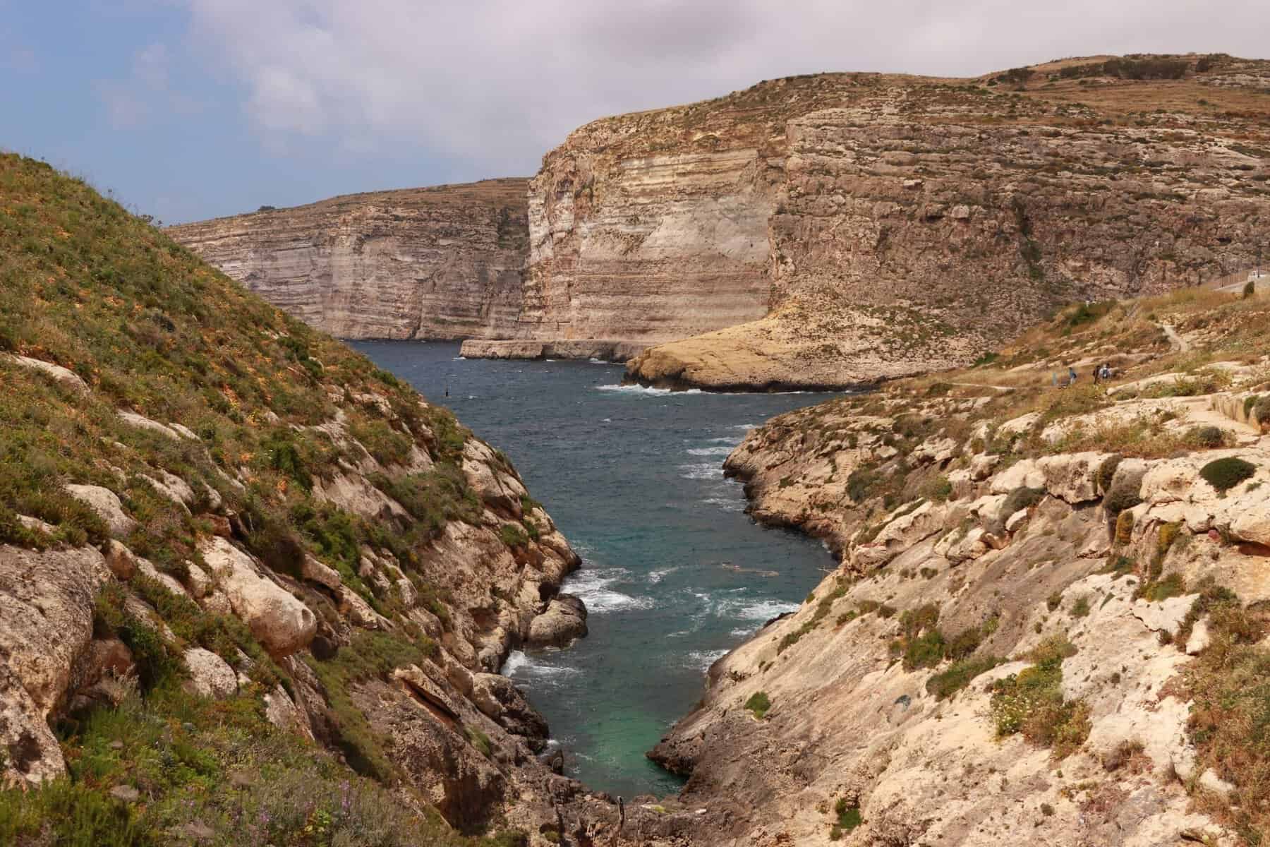 Rugged cliffs and blue sea on the Maltese coast