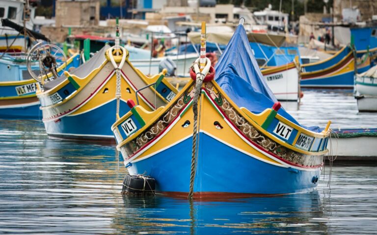 Colourful traditional Maltese fishing boats