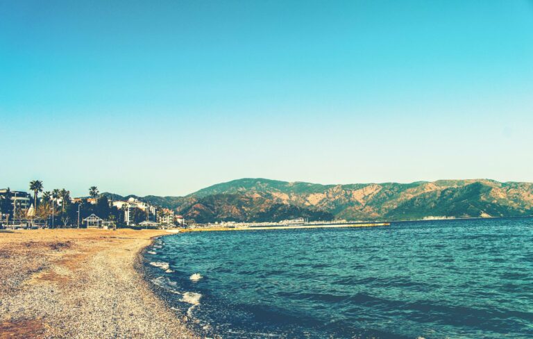A beach and mountains near Marmaris