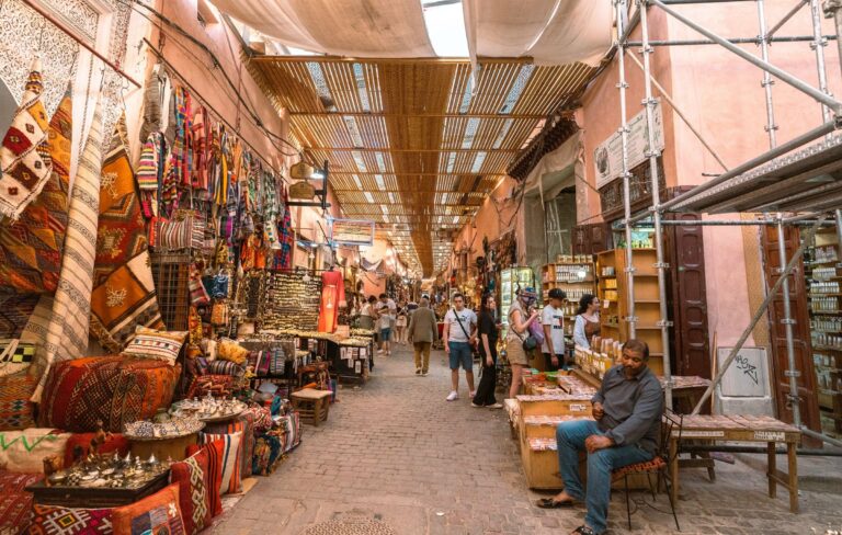 A colourful souk in Marrakech