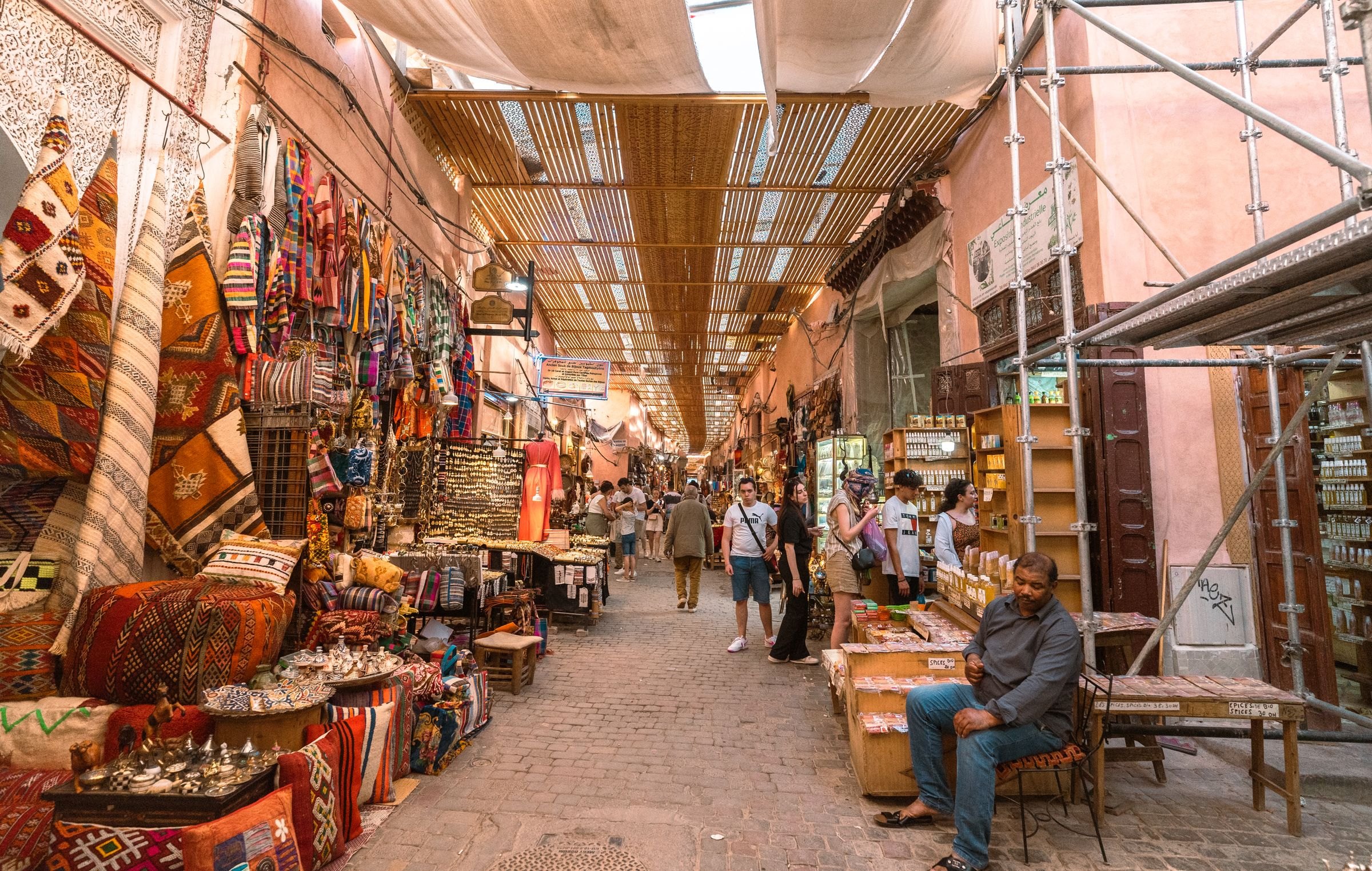A colourful souk in Marrakech